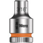 Wera 05005420001 Barre magnétique pour douilles A Imperial 1, Jeu de douilles Zyklop, 1/4", système impérial, 9 pièces Noir