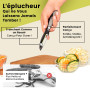 Axer Econome Legumes Noir & Gris - Eplucheur Légumes et Fruits avec Lame Dentelée - Économe Legumes Lavable au Lave-vaisselle - 