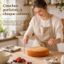 Loxzevox Coupe-Gâteau Réglable Professionnel 32 Cm En Acier Inoxydable, Lyre À Gâteau Double Fil, Trancheuse Précise Pour Génois