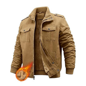 PASUDA Veste Homme Polaire Vestes Cargo Hiver Manteau Coton Chaud Épaisse | Vestes Coton avec Zippée, Blouson Militaire Épaisse,
