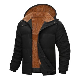 CMTOP Manteau Homme Hiver Chaud Doublure en Polaire Veste Chaude Epaissie en Peluche Blouson Décontracté Thermique Parka Manteau