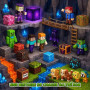 Mzyxxel 28 Pièces Figurines Magnétiques et Blocs de Construction, 8 Figurines Humaines, 2 Oiseaux, 2 Animaux & 16 Cubes Magnétiq
