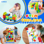 W Wise Block Blocs de Construction Magnétiques 131 PCS avec 2 Voitures, Jouets magnétiques pour Enfants Les Tout-Petits, Jouets 