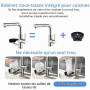 Robinet de Cuisine Rabattable avec Douchette & Lave Verre | LakeBayMZC Robinet Cuisine Robinetterie Extractible évier, 304 Inox