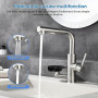 Robinet de Cuisine Rabattable avec Douchette & Lave Verre | LakeBayMZC Robinet Cuisine Robinetterie Extractible évier, 304 Inox