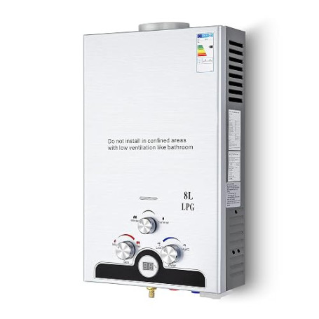 CO-Z Chauffe-Eau à Gaz Instantané 8LPM 13,6kW LPG GPL au Butane Propane avec Modes Hiver et Eté Sans Réservoir en Acier Inoxydab
