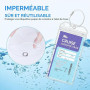 Teskyer 8 Pièces Porte Étiquette Bagage de Croisière, Imperméable à l'Eau, Transparent, Durable, avec Zip Seal, Boucles en Acier