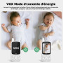 GHB Babyphone Camera 2,8" LCD sans WiFi 2,4 GHz Capteur Température | Camera Bebe Surveillance, VOX Mode, Berceuse, Vision Noctu