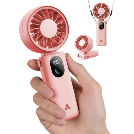 Aecooly Mini Ventilateur Portable à Main Rechargeable USB 20H Autonomie Max | Puissant, ventilateur de poche avec 3 modes flexib