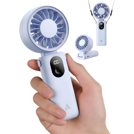 Aecooly Mini Ventilateur Portable à Main Rechargeable USB 20H Autonomie Max | Puissant, ventilateur de poche avec 3 modes flexib