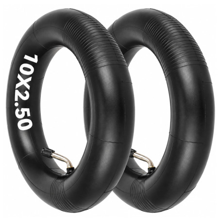 Satgoo Chambre à Air 10x2,50 pour Trottinette Électrique, 2 MM Double Épaisseur, pour 10 Pouces Pneus 60/70-6,5, 3 Types de Valv