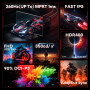HKC Écran PC Gamer 24 Pouces IPS FHD 240Hz Up to 260Hz HDR400 Ecran Gaming | HDR400,1ms (MPRT),350cd/㎡,Adaptive Sync,2 x HDMI 2.