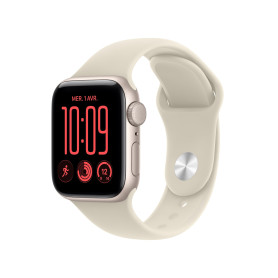 Apple Watch SE 3 (GPS), Boîtier en Aluminium lumière stellaire de 40 mm | Bracelet Sport sable - S/M. Fitness + Sommeil + Suivi 