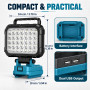 Lampe LED Rechargeable pour Batterie Makita 18V, 4800LM, Double Port USB | Projecteur LED Chantier Portable Réglable à 180° Pour