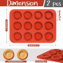 Webake Lot de 2 Moule Mini Tartelette Silicone 6cm Moules Tartelettes | Moule a Tartelette 24 Cavités Moule Silicone Tartelette