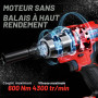 TEENO Clé à Chocs Sans Fil Brushless,Couple Maximal 600 Nm,1/2"Boulonneuse à Choc Electrique avec 2x4.0 Ah,Visseuse à Chocs avec