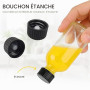 12 Mini Bouteilles Verre 60 ml à Remplir – Petites Bouteilles à Shot | Avec Couvercles Brosse, Stylo, Entonnoir & Étiquettes | p
