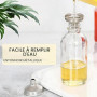12 Mini Bouteilles Verre 60 ml à Remplir – Petites Bouteilles à Shot | Avec Couvercles Brosse, Stylo, Entonnoir & Étiquettes | p