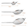 Relota 3 Pièces Passoire Inox 19/25/35cm, Tamis Cuisine avec Poignée,Argent | Métal Tamis Maille Fine, Filtre pour Égoutter Poud