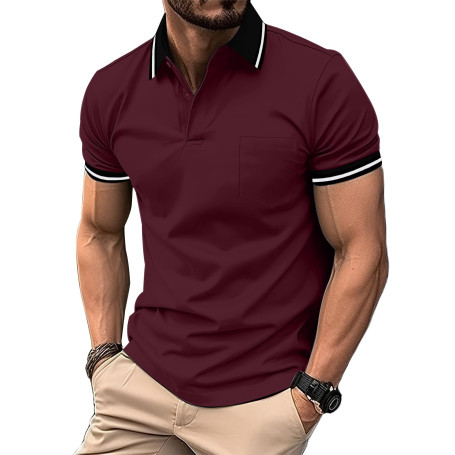 ZITY Polo Homme Manches Courtes Respirant T Shirt Eté Polo Golf Homme Respirant Tee Shirt Séchage Rapide Tshirt Tennis