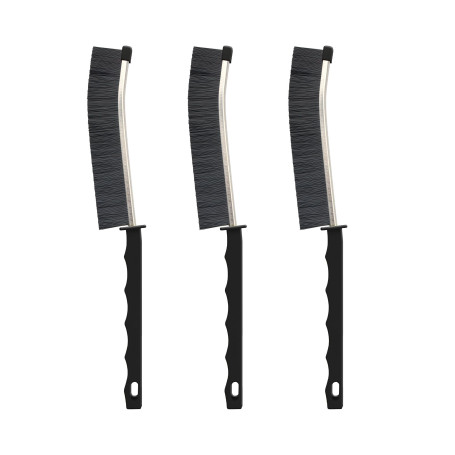 Ibergrif Brosse à Joints à Poils Durs, Lot de 3 Brosse Joint Carrelage | Brosses de Nettoyage des Interstices, Col en Acier Inox