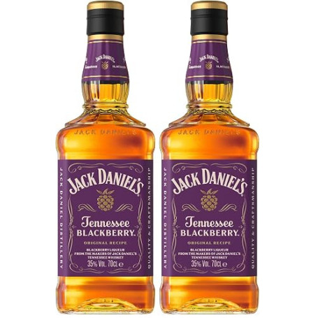 Jack Daniel's Tennessee Blackberry - Liqueur à la mûre - Whisky Jack Daniel's Old N.7 - Spiritueux pour Cocktail Rafraîchissant