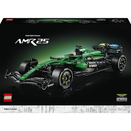 LEGO Technic Voiture Aston Martin Aramco AMR25 F1 42240 | Set pour adulte, maquette Formule 1 collector, moteur V6, DRS & suspen