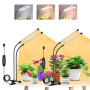 Niello Lampe pour Plantes, 2 têtes+2 têtes Lampe LED Horticole, Auto on/off 3/9/12H, Spectre Complet Lampe de Croissance pour Su