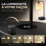 Lampe de Chevet avec Chargeur Sans Fil, USB-C et USB-A, Intensité Variable | Charge sans fil 5 W, USB-C et USB-A, abat-jour en l