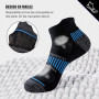 Niorasen Chaussettes de Sport Homme, 6 Paires, Courtes et Rembourrées | 80% coton avec mesh respirant, semelle en bouclette, sou