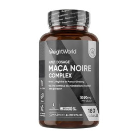 Maca Noire avec Ginseng, 180 Gélules Multi-Usages (6 mois), Complex 6-en-1 | avec Zinc, L Arginine, Panax Ginseng, Poivre Noir,