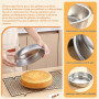 Berglander Lot de 3 Moules à Gâteau 8 Pouces, 20cm Moules Ronds en Acier Inoxydable pour gâteau à étages Non Toxiques & Sains, É