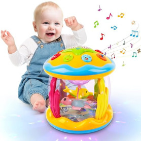 m zimoon Jouets Musicaux 6 9 12 18 Mois Plus Bébé, Projecteur Tournant Jouet avec Musique et Multicolores Lumières, éducatif Cad