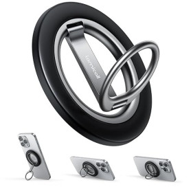 Lamicall Support Anneau Magnétique pour MagSafe, Double Charnière Améliorée | 360° Rotation, avec Anneau Métallique, Poignées en