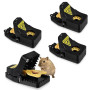 flintronic Piège à Rats Professionnel, 4PCS Clips de Piege a Souris Efficace Réutilisables, Piège Souris avec Boîte à Appâts, Ta