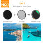 K&F CONCEPT 82 mm Filter Polarisant CPL ND2-ND32 Variable True Color 2 en 1 | HD,Nano-revêtement de 28 Couches,Étanche, Verre op