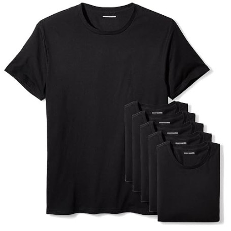 Amazon Essentials Chemises de corps à col rond Slim Fit Homme, Lot de 6