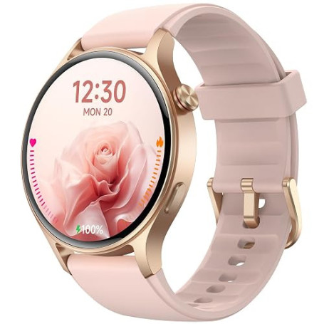 Montre Connectée Femme Homme avec Appel Bluetooth- 1,32" Smartwatch AMOLED pour Android iOS, Montre de Sport Podometre avec 110+