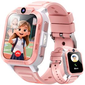 Blackview Montre Connectée Enfant 4G, Montre GPS Enfant avec Carte SIM, Appel Vidéo HD, Chat Vocal et SMS, Bouton SOS, Mode Écol