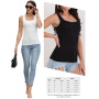 BQTQ Lot de 5 Débardeur Femme Col Carré Extensible Tank Tops sans Manches | Débardeur Femmes Décontractés Été Tank Top, Ajustée 
