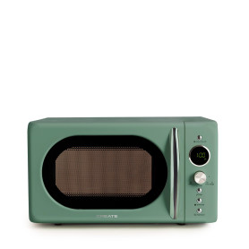 CREATE/MICROWAVE RETRO/Micro-ondes grill numérique vert sauge/Style rétro, capacité 20L, plateau Ø245 mm, 3 programmes, 9 menus 
