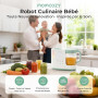 Momcozy AutoMeal Robot Cuiseur Bébé – Préparateur de Repas 450 ml sans BPA | Mixeur à 6 Lames, Auto-Nettoyage, Texture en 3 Étap