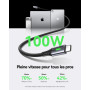 INIU 100W Cable USB C vers USB C, [1m+1m] PD 3.0 Câble Type C Charge Rapide | Nylon Tressé, Charge Rapide pour MacBook Neo, iPho