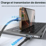 GIANAC Câble USB C vers USB C 1m/Lot de 3 Cable USB C 60W Charge Rapide | USBC Câble Nylon Tressé pour iPhone 17 16 15 Pro Max,M