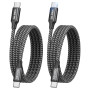 RAVIAD 100W Câble USB C vers USB C [1M, Lot de 2] PD 20V 5A Charge Rapide | Câble Type C Nylon Tressé Cable USB C avec Puce E-Ma
