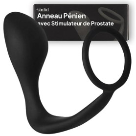 Sinful Anneau Pénien avec Stimulateur de Prostate pour Débutants | 8,5 cm de longueur, 8,5 cm insérables, 3 cm de diamètre, 4 cm