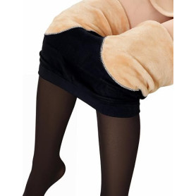 Niwicee Collant Polaire Femme Effet Transparent Collant Thermique Épais | Doux et Confortables Legging Chauds Hiver, Grande Élas