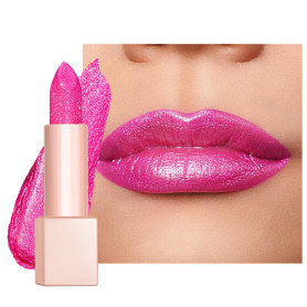 OULAC Rouge a Levre Pailleté Rose, Très Pigmenté Finition Lustrée Diamant, Texture Fine, Formule Hydratante Longue Durée, Maquil
