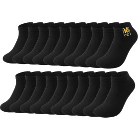 Wamicu 10 Paires Chaussettes Basses Homme Femme - Coton Socquettes Peigné | Courtes Chaussettes Sport, Para Running Travail et L