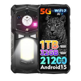 Ulefone Armor 29 Ultra Téléphone Portable Incassable 5G, 32Go+1To/SD-2To 21200mAh 120W AI Smartphone Caméra 50MP + 64MP Vision N